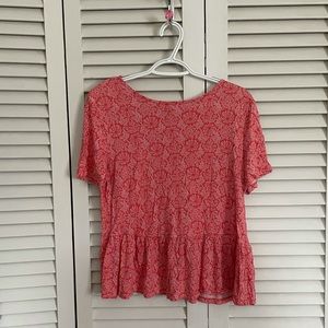 Coral Old Navy Flowy Patterned Top